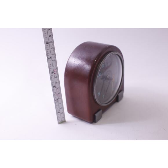 Fossil Brand, Aeronautics, Airplane, Walnut Clock, MCM, Rount Top, Bedside - Picture 4 of 6